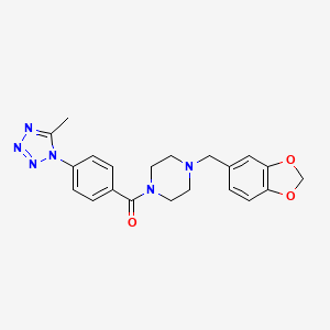 molecular formula C21H22N6O3 B12172771 [4-(1,3-benzodioxol-5-ylmethyl)piperazin-1-yl][4-(5-methyl-1H-tetrazol-1-yl)phenyl]methanone 