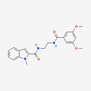 molecular formula C21H23N3O4 B12172845 N-(2-{[(3,5-dimethoxyphenyl)carbonyl]amino}ethyl)-1-methyl-1H-indole-2-carboxamide 