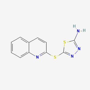 molecular formula C11H8N4S2 B12172846 5-(Quinolin-2-ylthio)-1,3,4-thiadiazol-2-amine 