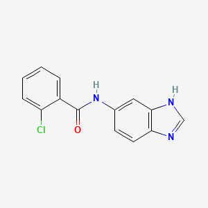 molecular formula C14H10ClN3O B12172851 N-(1H-benzimidazol-5-yl)-2-chlorobenzamide 