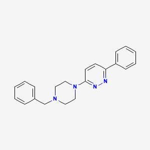 molecular formula C21H22N4 B12172899 3-Phenyl-6-[4-benzylpiperazinyl]pyridazine 