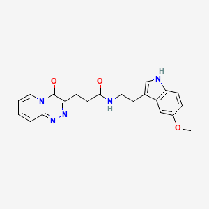 molecular formula C21H21N5O3 B12172929 N-[2-(5-methoxy-1H-indol-3-yl)ethyl]-3-(4-oxo-4H-pyrido[2,1-c][1,2,4]triazin-3-yl)propanamide 