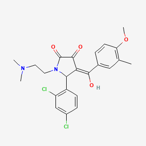 molecular formula C23H24Cl2N2O4 B12172933 5-(2,4-dichlorophenyl)-1-[2-(dimethylamino)ethyl]-3-hydroxy-4-[(4-methoxy-3-methylphenyl)carbonyl]-1,5-dihydro-2H-pyrrol-2-one 