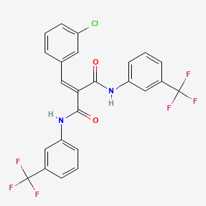 molecular formula C24H15ClF6N2O2 B12172948 2-(3-chlorobenzylidene)-N,N'-bis[3-(trifluoromethyl)phenyl]propanediamide 