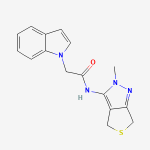 2-(1H-indol-1-yl)-N-(2-methyl-2,6-dihydro-4H-thieno[3,4-c]pyrazol-3-yl)acetamide