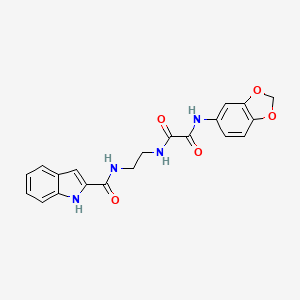 molecular formula C20H18N4O5 B12172987 N-(1,3-benzodioxol-5-yl)-N'-{2-[(1H-indol-2-ylcarbonyl)amino]ethyl}ethanediamide 