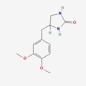 molecular formula C12H16N2O3 B1217304 4-((3,4-Dimethoxyphenyl)methyl)-2-imidazolidinone CAS No. 25956-47-2