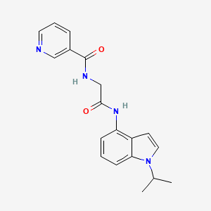 molecular formula C19H20N4O2 B12173058 N-(2-oxo-2-{[1-(propan-2-yl)-1H-indol-4-yl]amino}ethyl)pyridine-3-carboxamide 