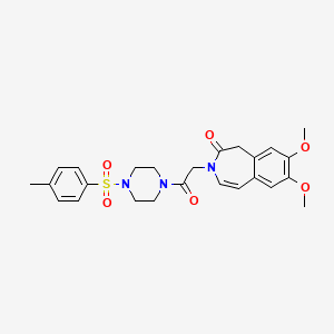 molecular formula C25H29N3O6S B12173103 7,8-dimethoxy-3-(2-{4-[(4-methylphenyl)sulfonyl]piperazin-1-yl}-2-oxoethyl)-1,3-dihydro-2H-3-benzazepin-2-one 