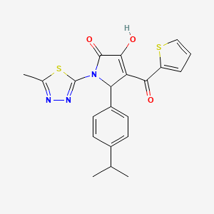 (4E)-4-[hydroxy(thiophen-2-yl)methylidene]-1-(5-methyl-1,3,4-thiadiazol-2-yl)-5-[4-(propan-2-yl)phenyl]pyrrolidine-2,3-dione