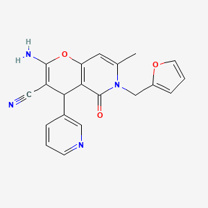 molecular formula C20H16N4O3 B1217311 2-amino-6-(2-furanylmethyl)-7-methyl-5-oxo-4-(3-pyridinyl)-4H-pyrano[3,2-c]pyridine-3-carbonitrile 