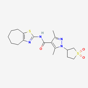 1-(1,1-dioxidotetrahydrothiophen-3-yl)-3,5-dimethyl-N-(5,6,7,8-tetrahydro-4H-cyclohepta[d][1,3]thiazol-2-yl)-1H-pyrazole-4-carboxamide