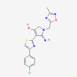 5-amino-4-(4-(4-chlorophenyl)thiazol-2-yl)-1-((3-methyl-1,2,4-oxadiazol-5-yl)methyl)-1H-pyrrol-3(2H)-one