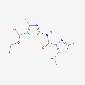 molecular formula C15H19N3O3S2 B12173181 Ethyl 4-methyl-2-({[2-methyl-5-(propan-2-yl)-1,3-thiazol-4-yl]carbonyl}amino)-1,3-thiazole-5-carboxylate 