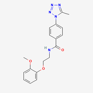 molecular formula C18H19N5O3 B12173243 N-[2-(2-methoxyphenoxy)ethyl]-4-(5-methyl-1H-tetrazol-1-yl)benzamide 