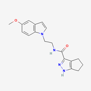 molecular formula C18H20N4O2 B12173267 N-[2-(5-methoxy-1H-indol-1-yl)ethyl]-2,4,5,6-tetrahydrocyclopenta[c]pyrazole-3-carboxamide 