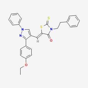 (5Z)-5-{[3-(4-ethoxyphenyl)-1-phenyl-1H-pyrazol-4-yl]methylidene}-3-(2-phenylethyl)-2-thioxo-1,3-thiazolidin-4-one