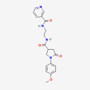 molecular formula C20H22N4O4 B12173283 N-[2-({[1-(4-methoxyphenyl)-5-oxopyrrolidin-3-yl]carbonyl}amino)ethyl]pyridine-3-carboxamide 