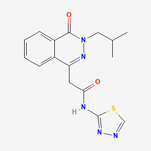 molecular formula C16H17N5O2S B12173290 2-(3-isobutyl-4-oxo-3,4-dihydrophthalazin-1-yl)-N-(1,3,4-thiadiazol-2-yl)acetamide 