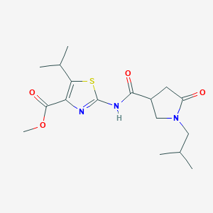 Methyl 2-({[1-(2-methylpropyl)-5-oxopyrrolidin-3-yl]carbonyl}amino)-5-(propan-2-yl)-1,3-thiazole-4-carboxylate