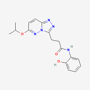 molecular formula C17H19N5O3 B12173301 N-(2-hydroxyphenyl)-3-(6-isopropoxy-[1,2,4]triazolo[4,3-b]pyridazin-3-yl)propanamide 