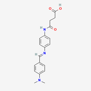 molecular formula C19H21N3O3 B12173361 3-{[4-({[4-(Dimethylamino)phenyl]methylidene}amino)phenyl]carbamoyl}propanoic acid 