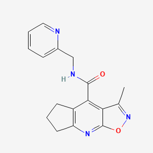 3-methyl-N-(pyridin-2-ylmethyl)-6,7-dihydro-5H-cyclopenta[b][1,2]oxazolo[4,5-e]pyridine-4-carboxamide