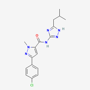 3-(4-chlorophenyl)-1-methyl-N-[3-(2-methylpropyl)-1H-1,2,4-triazol-5-yl]-1H-pyrazole-5-carboxamide