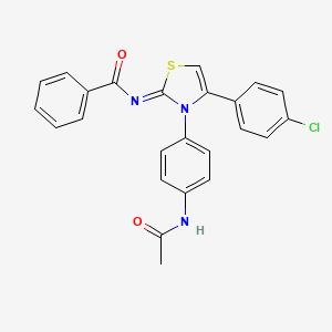 N-[4-(4-chlorophenyl)-3-(4-acetamidophenyl)-2,3-dihydro-1,3-thiazol-2-ylidene]benzamide