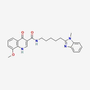 4-hydroxy-8-methoxy-N-[5-(1-methyl-1H-benzimidazol-2-yl)pentyl]quinoline-3-carboxamide