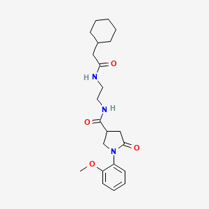 molecular formula C22H31N3O4 B12173479 N-{2-[(cyclohexylacetyl)amino]ethyl}-1-(2-methoxyphenyl)-5-oxopyrrolidine-3-carboxamide 