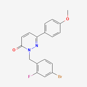 molecular formula C18H14BrFN2O2 B12173491 2-(4-bromo-2-fluorobenzyl)-6-(4-methoxyphenyl)pyridazin-3(2H)-one 