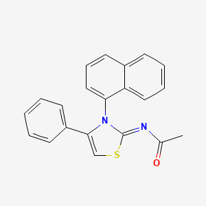 N-[3-(naphthalen-1-yl)-4-phenyl-2,3-dihydro-1,3-thiazol-2-ylidene]acetamide