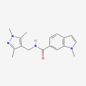 molecular formula C17H20N4O B12173548 1-methyl-N-[(1,3,5-trimethyl-1H-pyrazol-4-yl)methyl]-1H-indole-6-carboxamide 