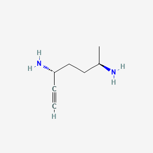 molecular formula C7H14N2 B1217356 6-Heptyne-2,5-diamine, (2R,5R)- CAS No. 88192-22-7
