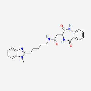 molecular formula C24H27N5O3 B12173562 2-(2,5-dioxo-2,3,4,5-tetrahydro-1H-1,4-benzodiazepin-3-yl)-N-[5-(1-methyl-1H-benzimidazol-2-yl)pentyl]acetamide 