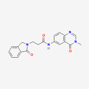 molecular formula C20H18N4O3 B12173566 N-(3-methyl-4-oxo-3,4-dihydroquinazolin-6-yl)-3-(1-oxo-1,3-dihydro-2H-isoindol-2-yl)propanamide 