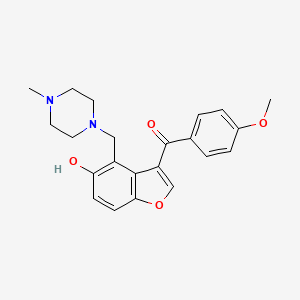 {5-Hydroxy-4-[(4-methylpiperazin-1-yl)methyl]-1-benzofuran-3-yl}(4-methoxyphenyl)methanone