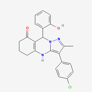 3-(4-Chlorophenyl)-9-(2-hydroxyphenyl)-2-methyl-5,6,7,9-tetrahydropyrazolo[5,1-b]quinazolin-8-ol