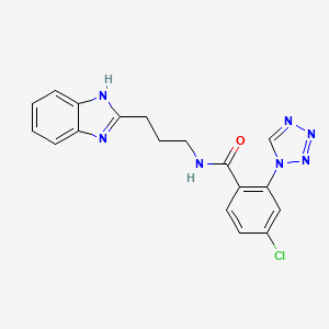 N-[3-(1H-benzimidazol-2-yl)propyl]-4-chloro-2-(1H-tetrazol-1-yl)benzamide