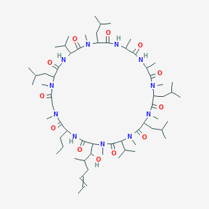 molecular formula C63H113N11O12 B1217363 Geclosporin 