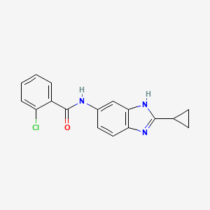 2-chloro-N-(2-cyclopropyl-1H-benzimidazol-5-yl)benzamide