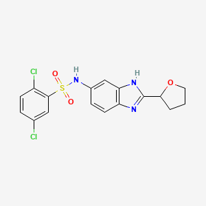 molecular formula C17H15Cl2N3O3S B12173646 2,5-dichloro-N-[2-(tetrahydrofuran-2-yl)-1H-benzimidazol-6-yl]benzenesulfonamide 