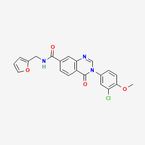 molecular formula C21H16ClN3O4 B12173660 3-(3-chloro-4-methoxyphenyl)-N-(furan-2-ylmethyl)-4-oxo-3,4-dihydroquinazoline-7-carboxamide 