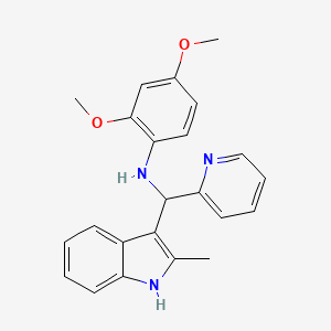 2,4-dimethoxy-N-[(2-methyl-1H-indol-3-yl)(pyridin-2-yl)methyl]aniline