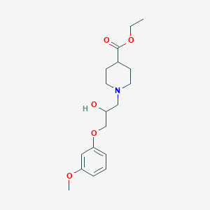 molecular formula C18H27NO5 B12173697 Ethyl 1-[2-hydroxy-3-(3-methoxyphenoxy)propyl]piperidine-4-carboxylate 