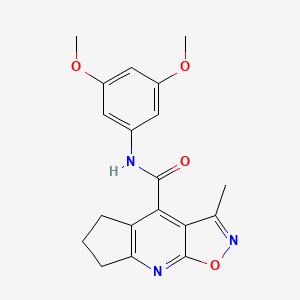 molecular formula C19H19N3O4 B12173717 N-(3,5-dimethoxyphenyl)-3-methyl-6,7-dihydro-5H-cyclopenta[b][1,2]oxazolo[4,5-e]pyridine-4-carboxamide 