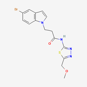 3-(5-bromo-1H-indol-1-yl)-N-[(2E)-5-(methoxymethyl)-1,3,4-thiadiazol-2(3H)-ylidene]propanamide