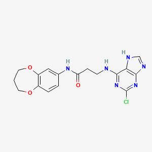 molecular formula C17H17ClN6O3 B12173741 N~3~-(2-chloro-7H-purin-6-yl)-N-(3,4-dihydro-2H-1,5-benzodioxepin-7-yl)-beta-alaninamide 