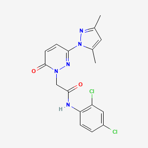 molecular formula C17H15Cl2N5O2 B12173749 N-(2,4-dichlorophenyl)-2-(3-(3,5-dimethyl-1H-pyrazol-1-yl)-6-oxopyridazin-1(6H)-yl)acetamide 